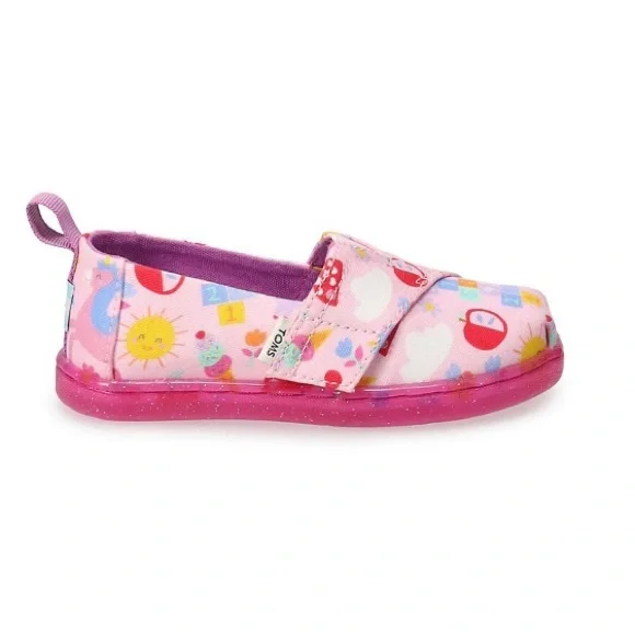 TOMS Pink Unicorn And Friends Toddler Girls' Alpargata Canvas Shoes NIB - Picture 2 of 9